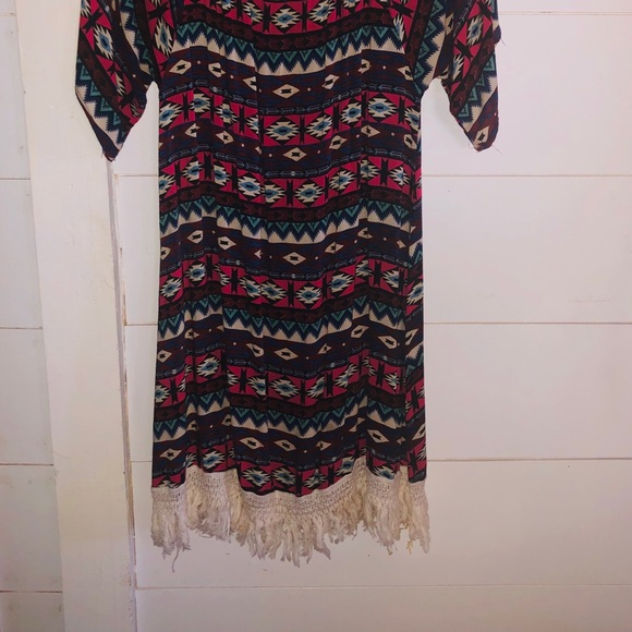 Fringes Aztec Pattern Dress - Picture 2 of 3